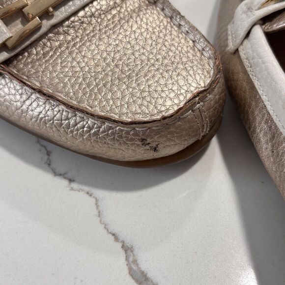 Aerosoles Women's Metallic Gold Nuwsreel Moccasin Vegan Loafers Shoes Size 7.5 - Picture 7 of 12